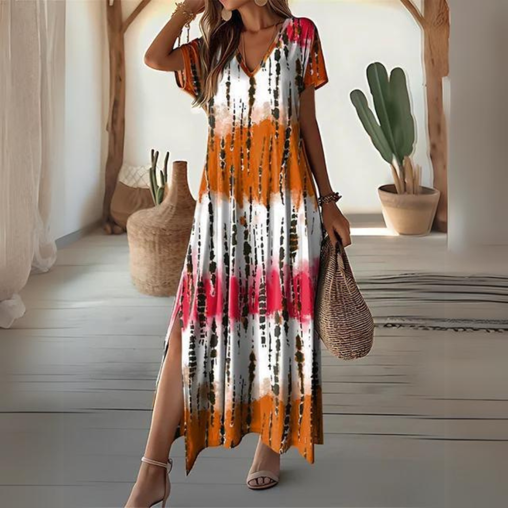 MB | Elegante, farbenfrohe Robe