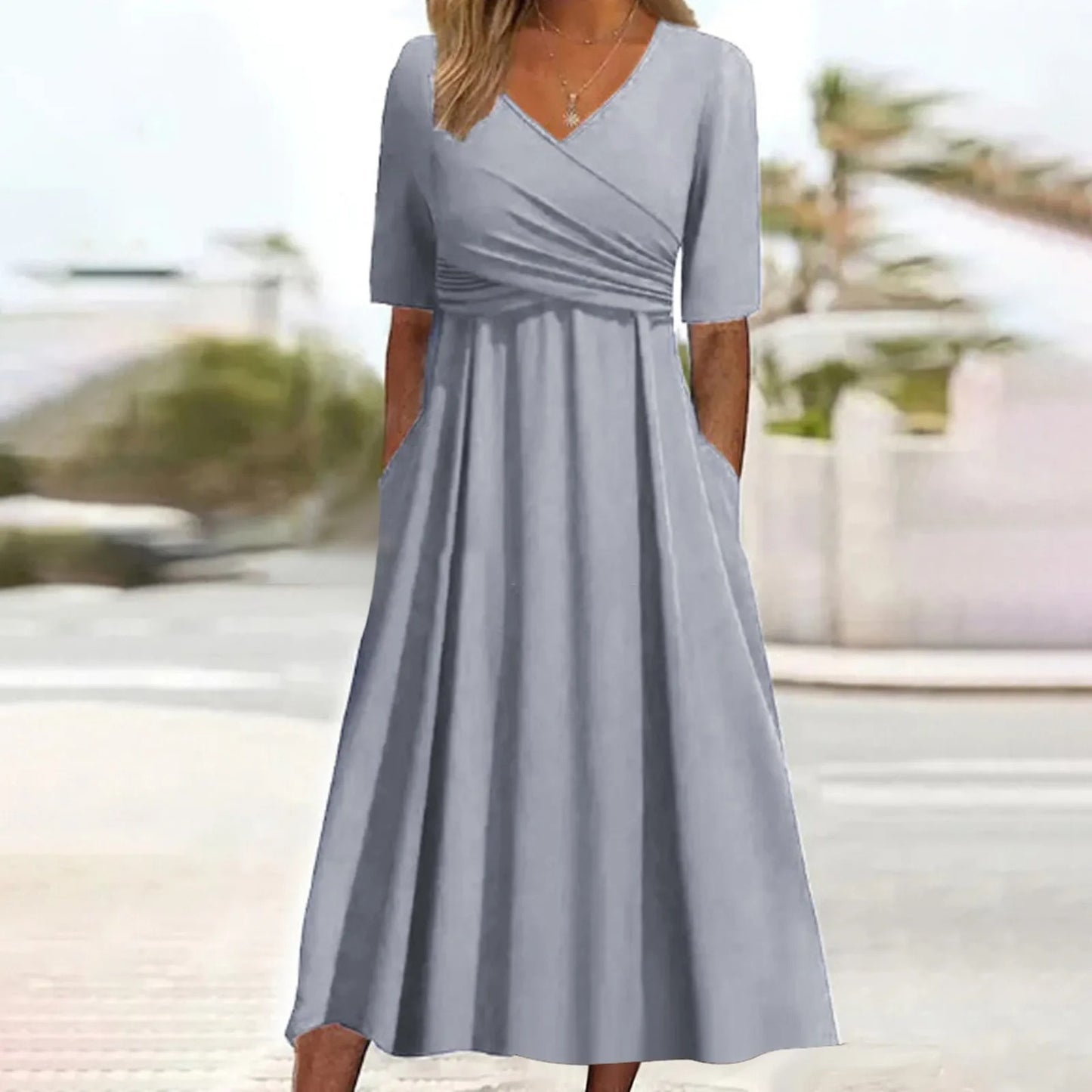 MB | Maxikleid mit V-Ausschnitt