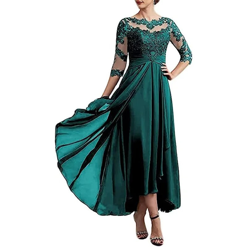 MB | Chiffon Maxikleid mit transparenten Ärmeln in Midi-Länge