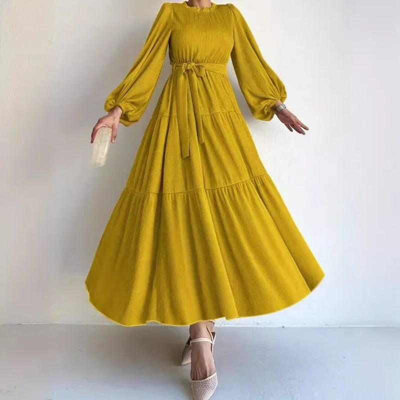 MB | Fließendes Maxikleid mit Puffärmeln
