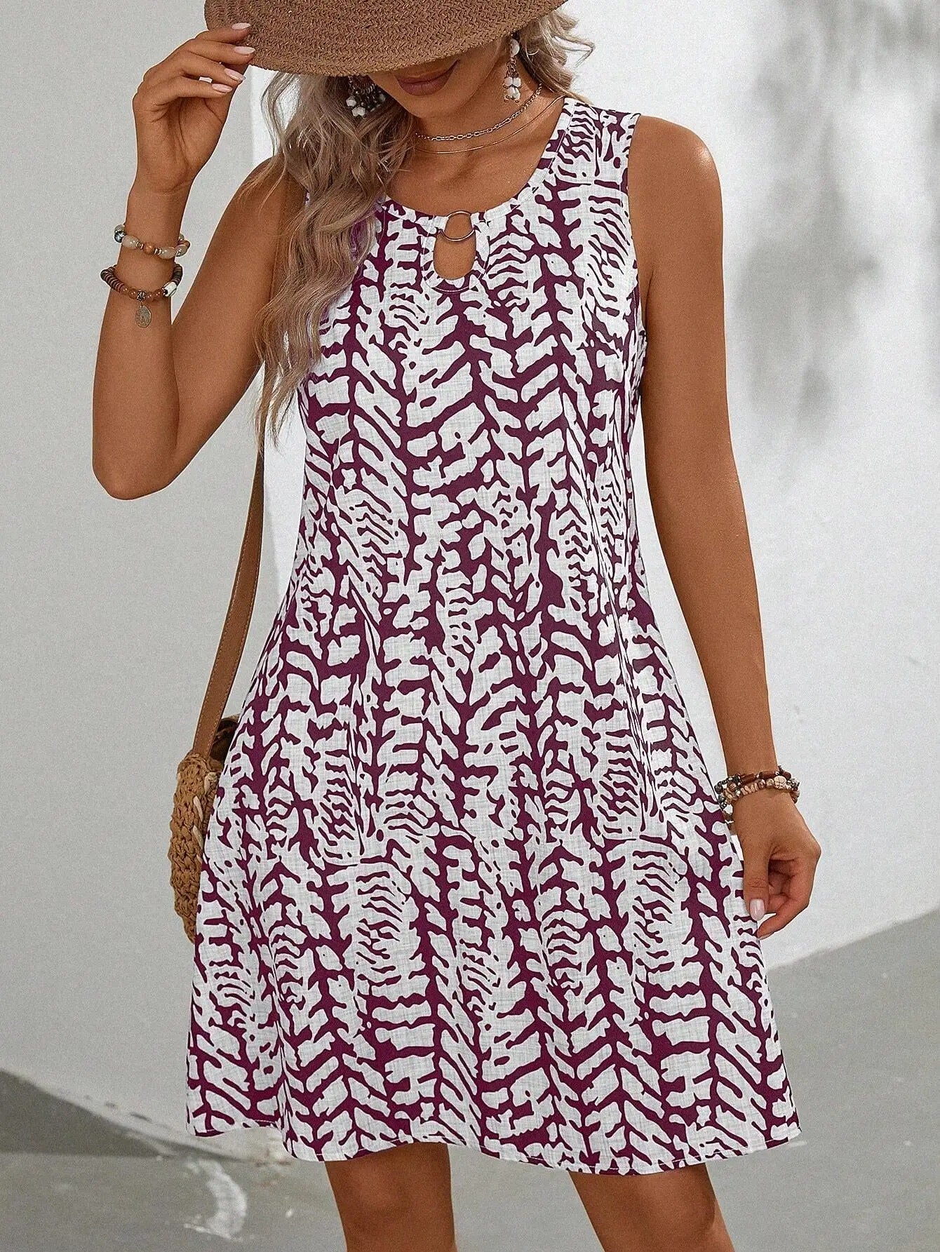 MB | Boho Vintage Ärmelloses Minikleid