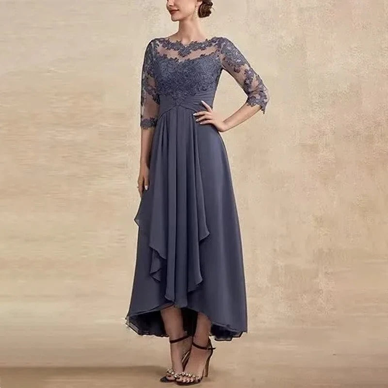 MB | Chiffon Maxikleid mit transparenten Ärmeln in Midi-Länge