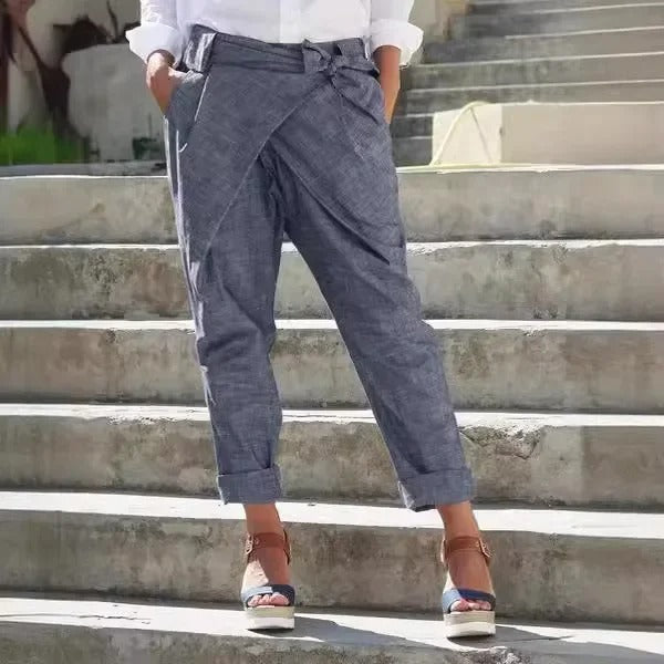 MB | Konisch zulaufende Hose mit Wickelvorderseite