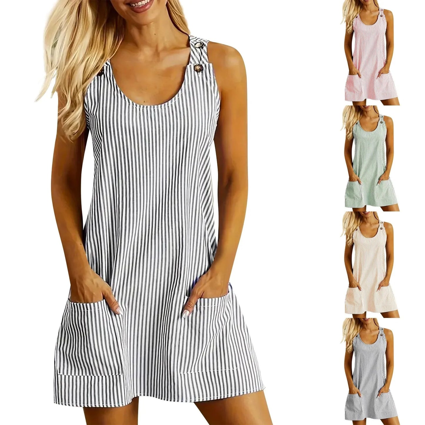 MB | Texturiertes Minikleid mit Ringelriemen