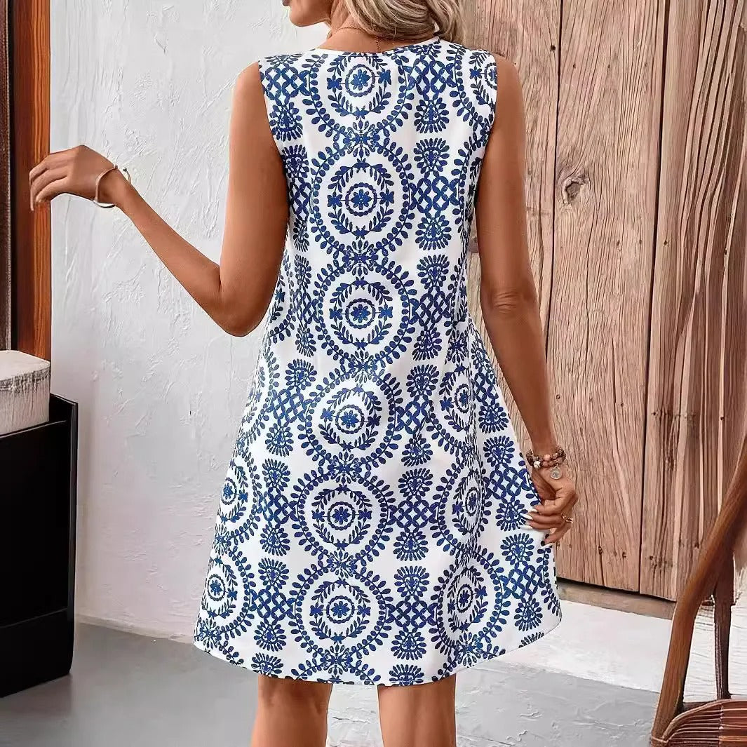 MB | Boho Vintage Ärmelloses Minikleid