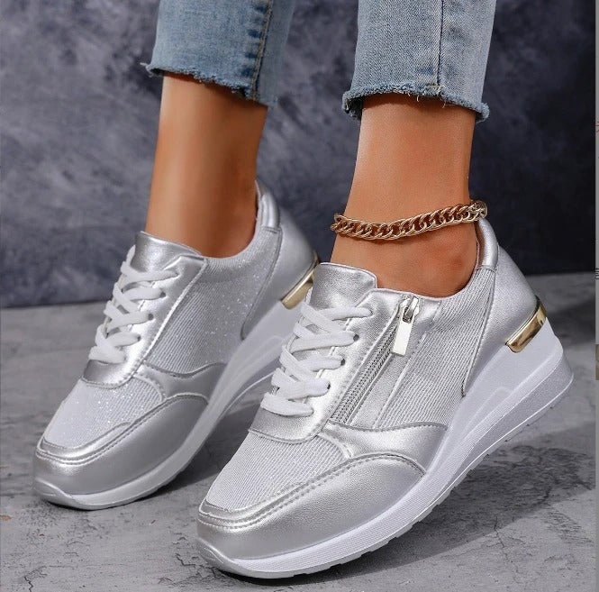 MB | Metallic-Sneakers mit Reißverschluss