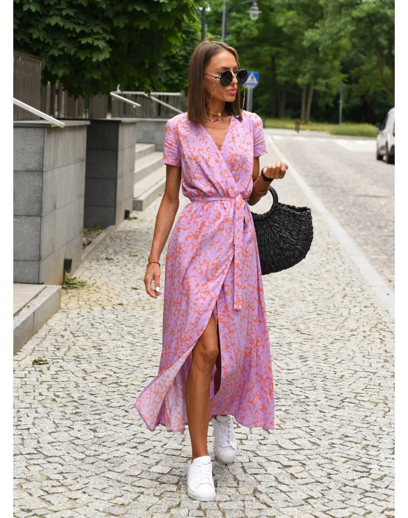 MB | Bedrucktes Sommer-Midikleid mit Schlitz