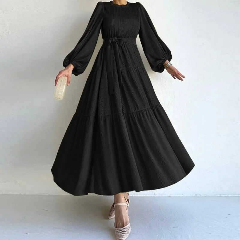 MB | Fließendes Maxikleid mit Puffärmeln