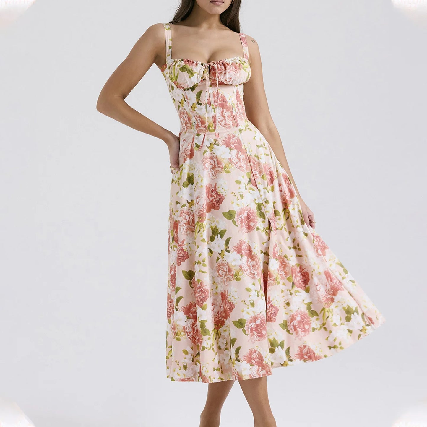 MB | Bedrucktes langes Sommerkleid