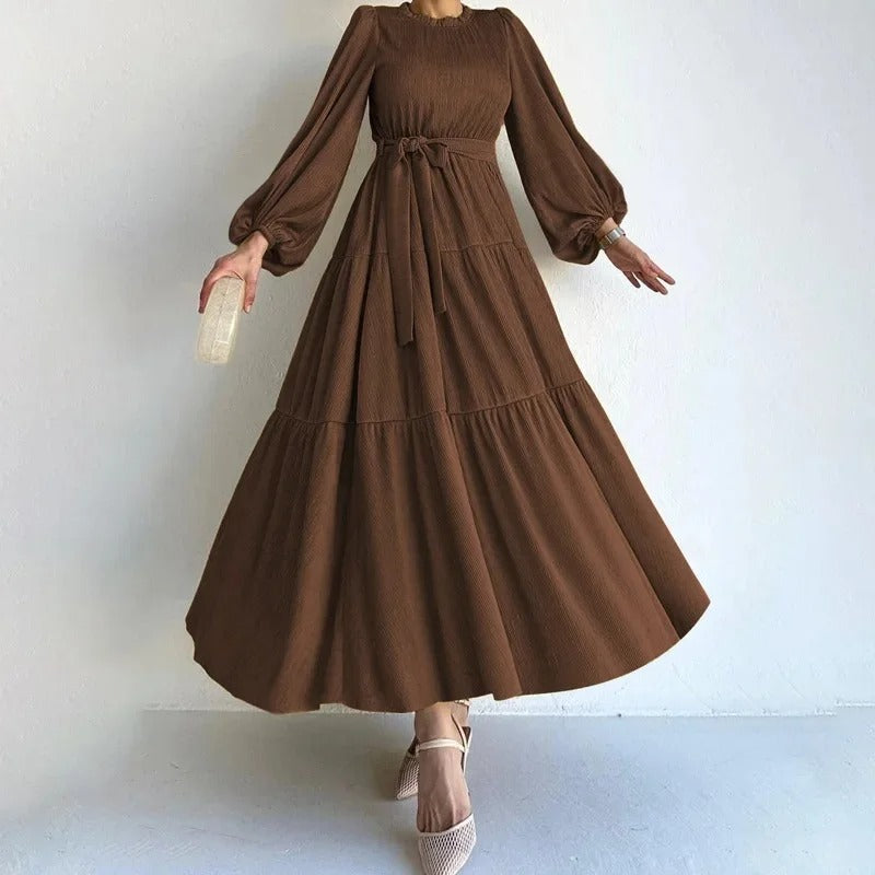 MB | Fließendes Maxikleid mit Puffärmeln