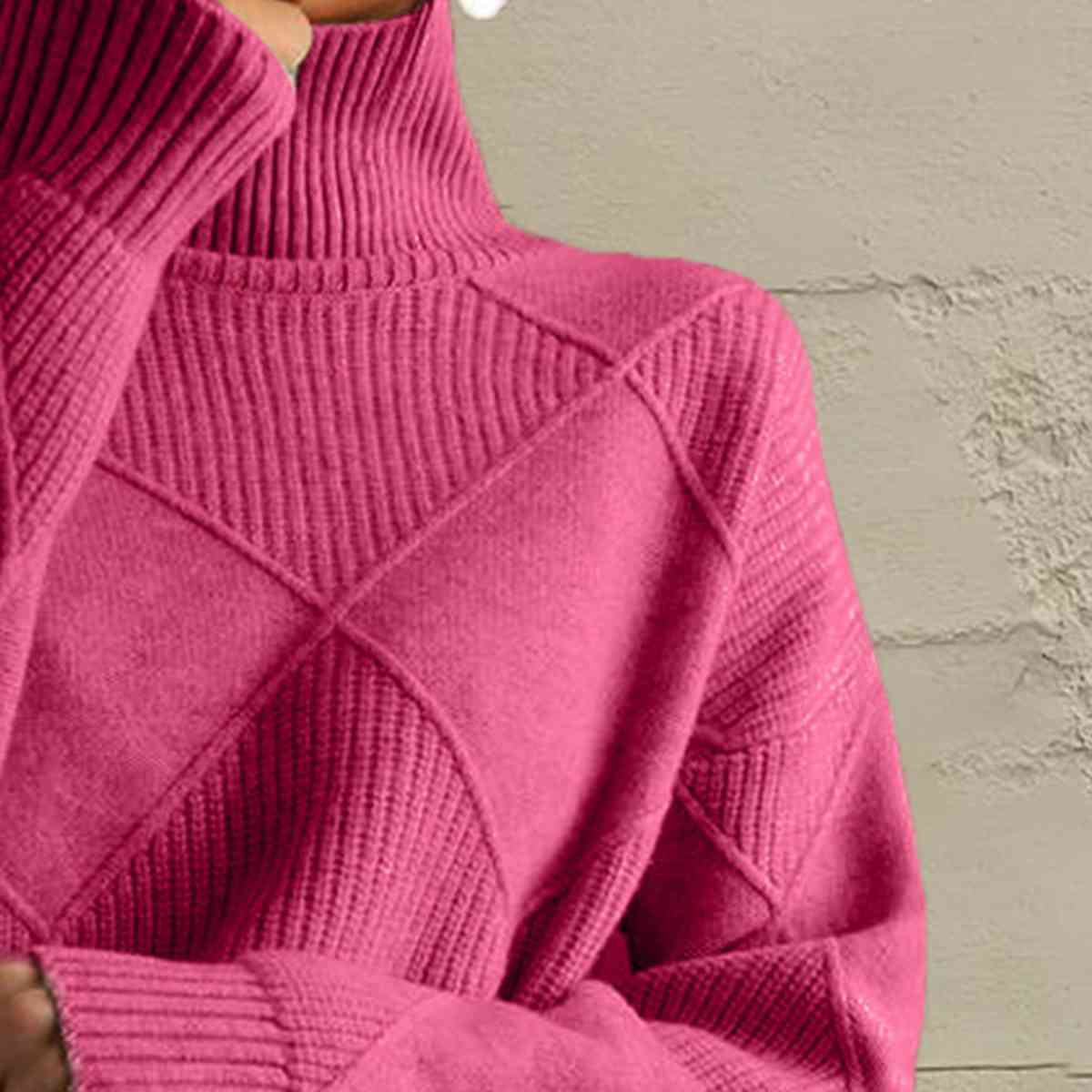 MB | Schicker Turtle-neck pullover aus geometrischem Strick