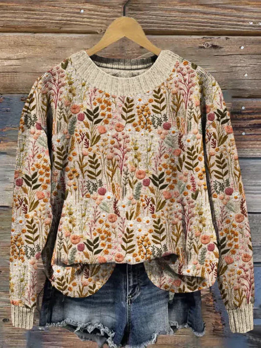 MB | Vintage-Pullover aus Blumenstrick