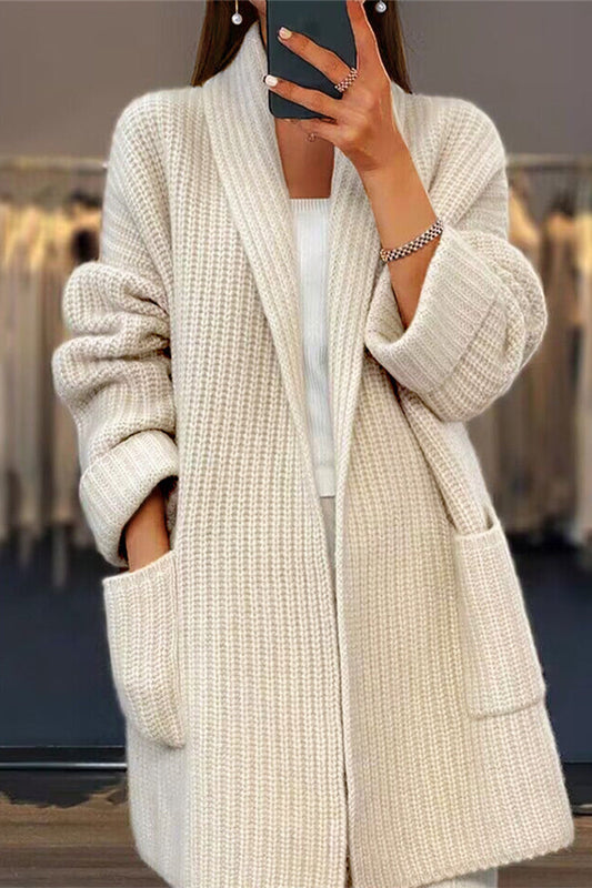 MB | Übergroßer Strickcardigan mit Fronttaschen