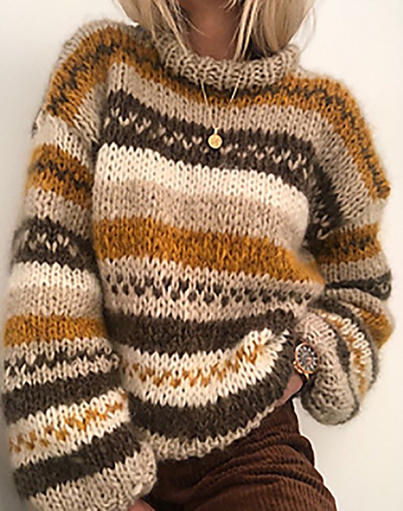 MB | Gemütlicher gestreifter Strickpullover