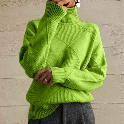 MB | Schicker Turtle-neck pullover aus geometrischem Strick