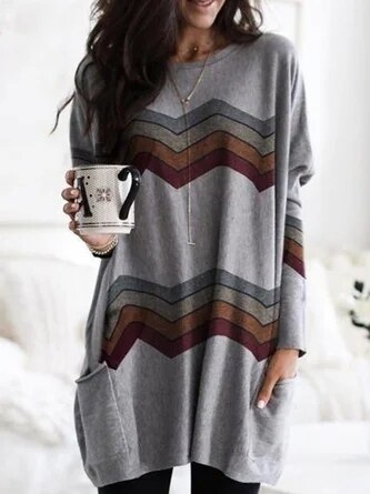 MB | Entspannter Pullover mit Chevron-Print