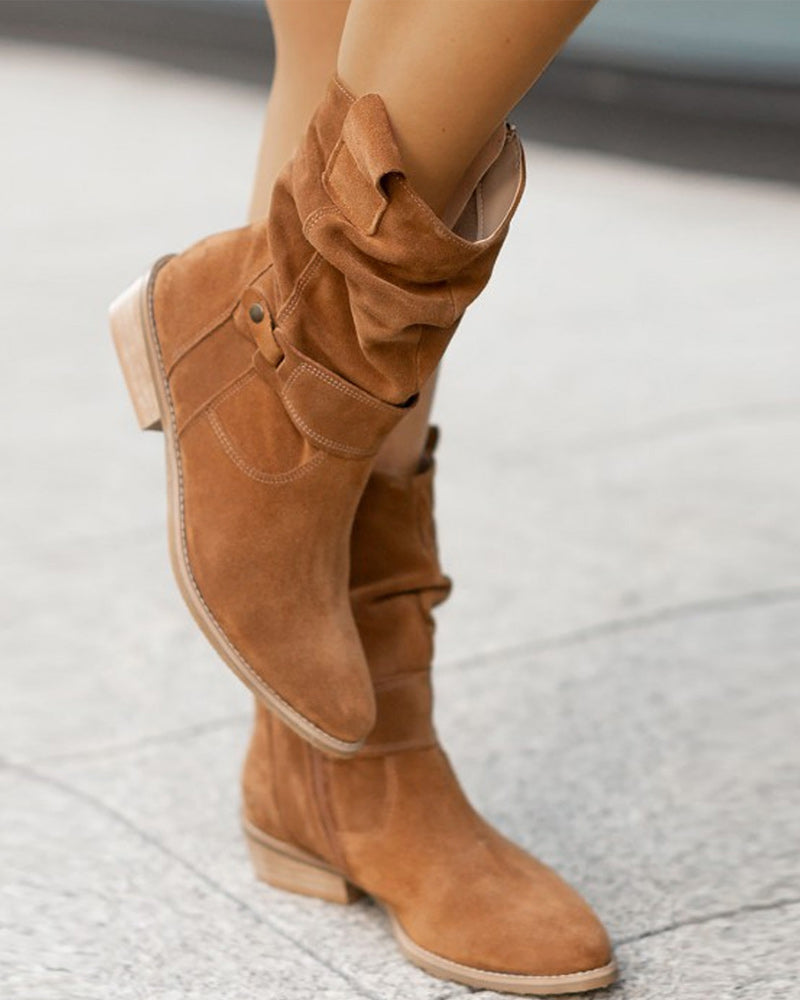 MB | Mid-Calf-Stiefel mit Riemen-Detail