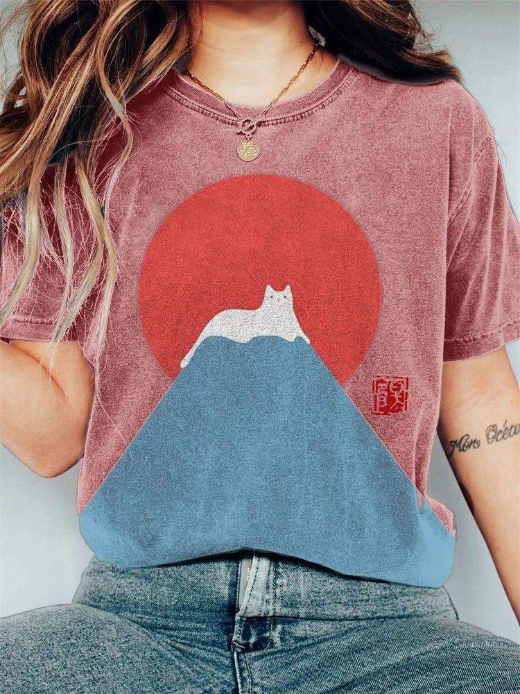 MB | Grafik Katze Berg T-Shirt