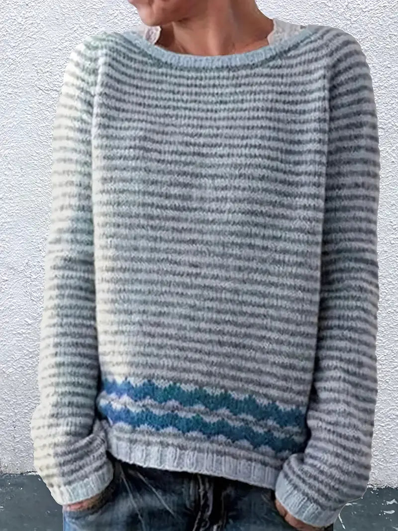 MB | Gemütlicher gestreifter Strickpullover