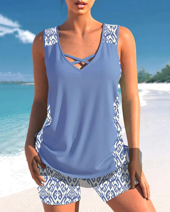 MB | Tankini mit Tribal-Print und überkreuztem Detail