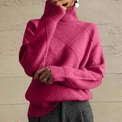 MB | Schicker Turtle-neck pullover aus geometrischem Strick