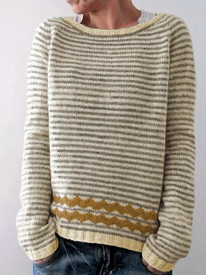 MB | Gemütlicher gestreifter Strickpullover