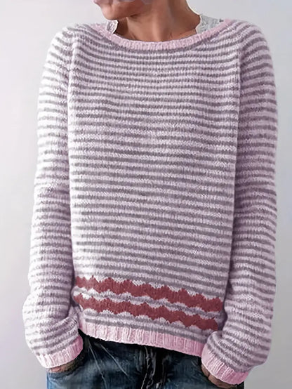 MB | Gemütlicher gestreifter Strickpullover