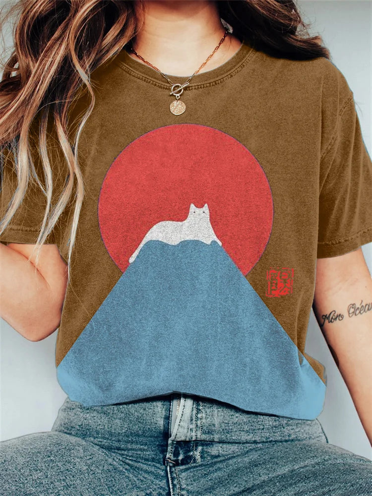 MB | Grafik Katze Berg T-Shirt