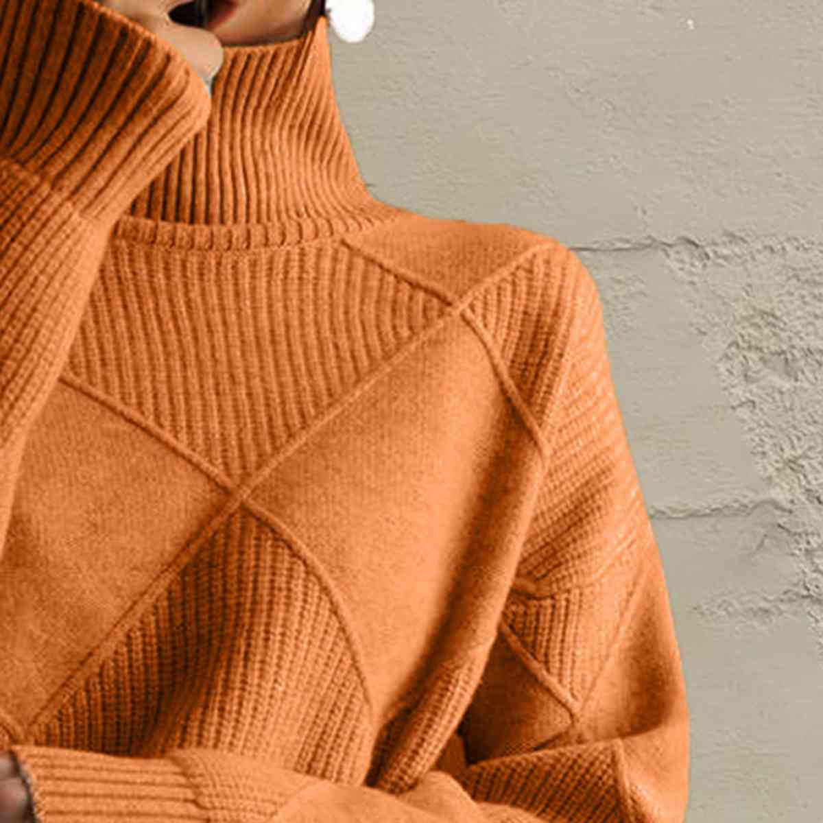 MB | Schicker Turtle-neck pullover aus geometrischem Strick