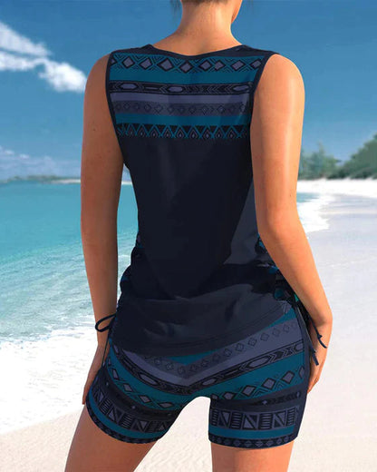 MB | Tankini mit Tribal-Print und überkreuztem Detail