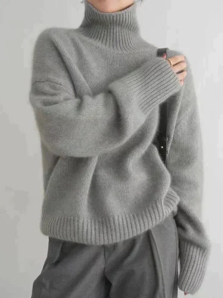 MB | Minimalistischer Strickpullover mit hohem Halsausschnitt