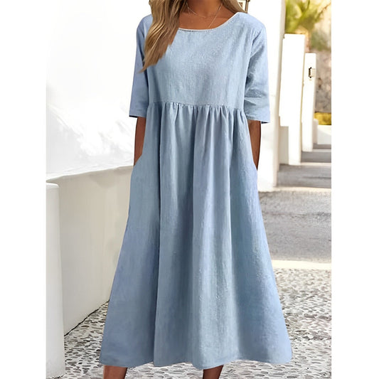 MB | Unifarbenes Midikleid