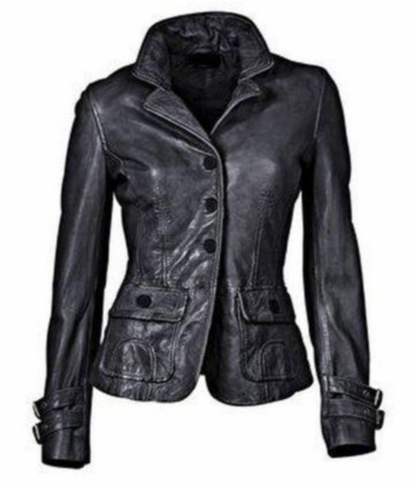 MB | Schwarze Lederjacke mit Passform