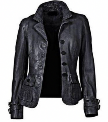 MB | Schwarze Lederjacke mit Passform