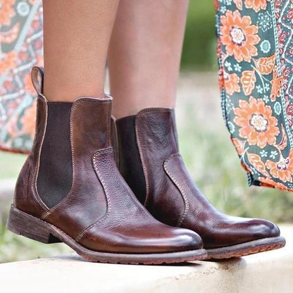 MB | Damenstiefeletten aus Leder im Vintage-Stil