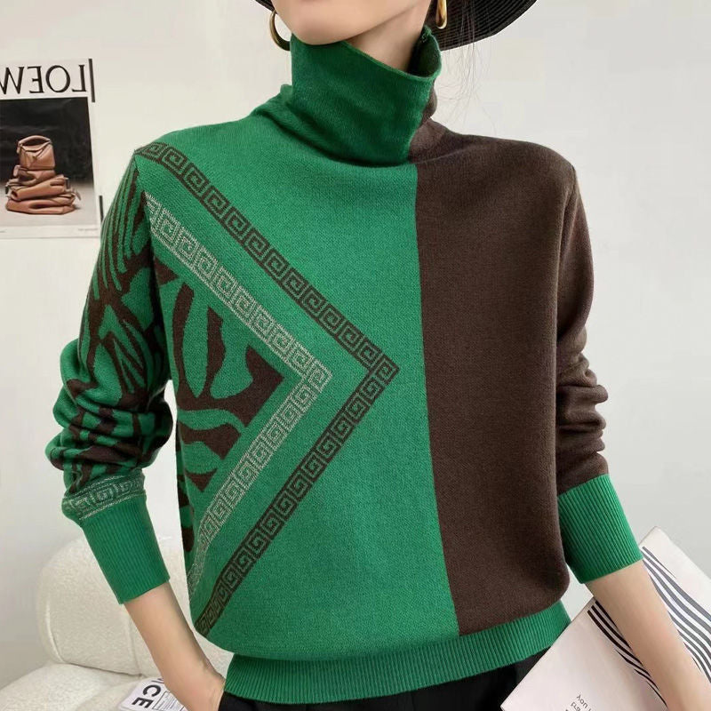 MB | Schicker Turtle-Neck pullover mit geometrischem Muster