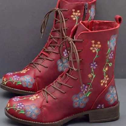 MB | Lässige florale Schnürstiefel