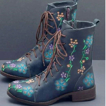 MB | Lässige florale Schnürstiefel