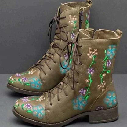 MB | Lässige florale Schnürstiefel