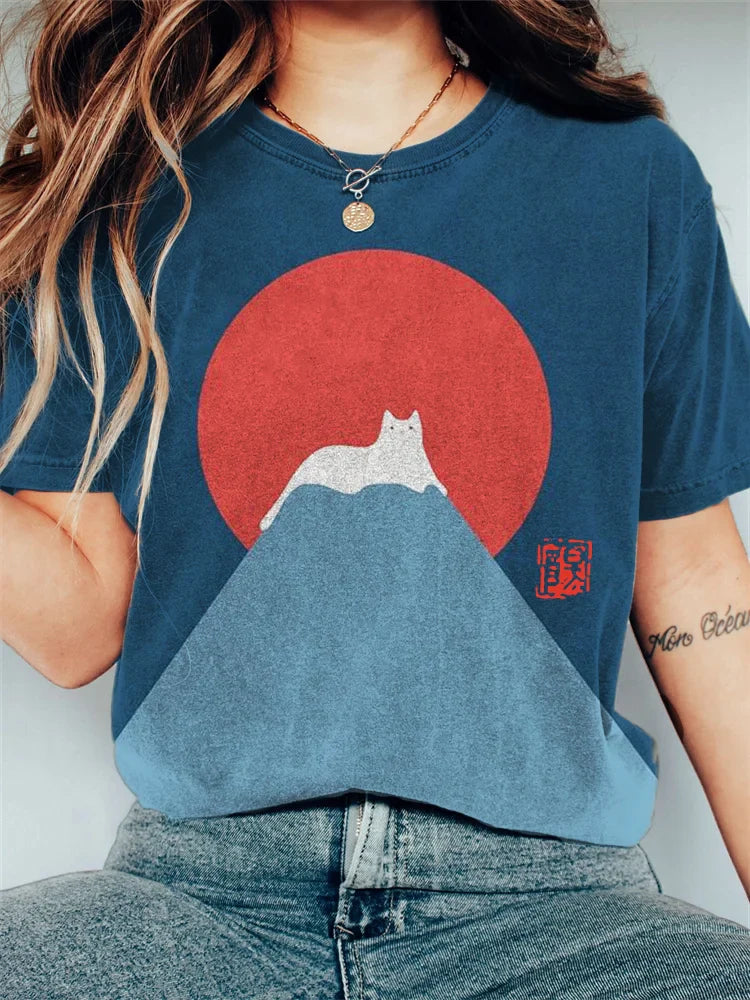 MB | Grafik Katze Berg T-Shirt