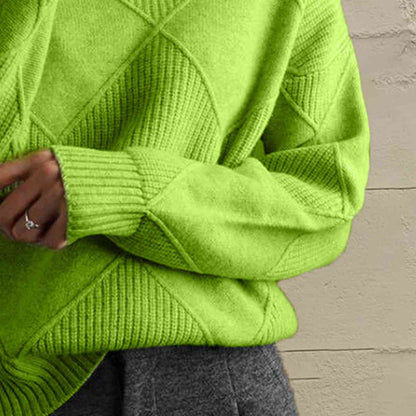 MB | Schicker Turtle-neck pullover aus geometrischem Strick