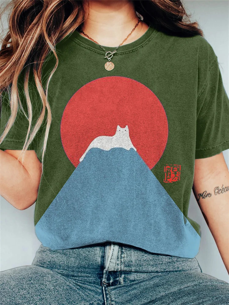 MB | Grafik Katze Berg T-Shirt