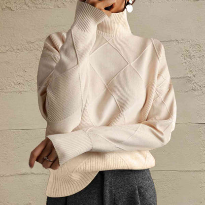 MB | Schicker Turtle-neck pullover aus geometrischem Strick