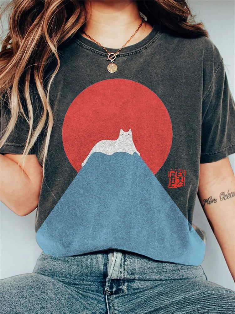 MB | Grafik Katze Berg T-Shirt