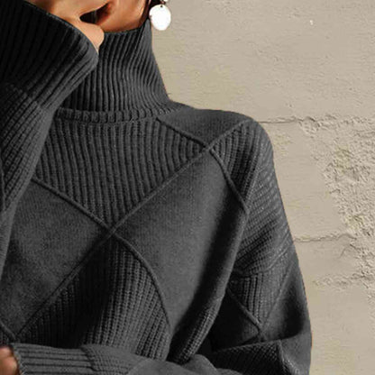 MB | Schicker Turtle-neck pullover aus geometrischem Strick