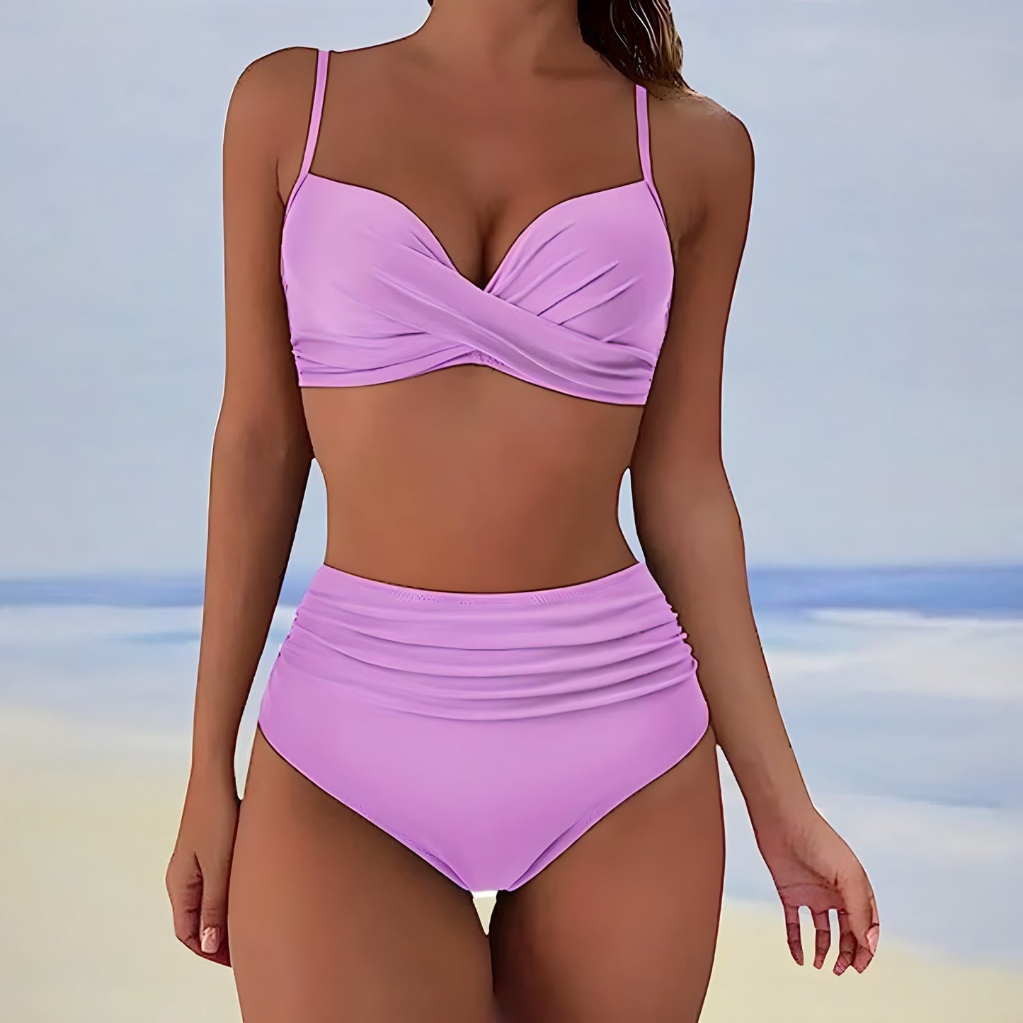 MB | Bikini mit hoher Taille und Twist-Front-Oberteil