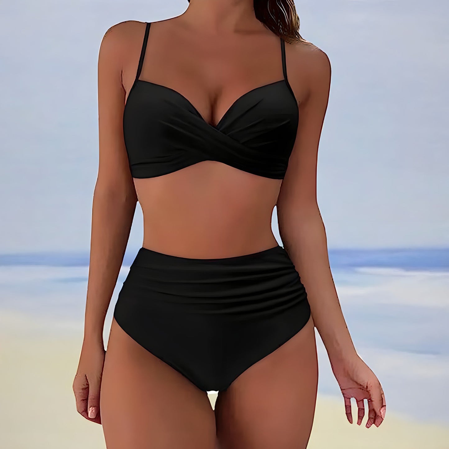 MB | Bikini mit hoher Taille und Twist-Front-Oberteil