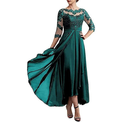 MB | Chiffon Maxikleid mit transparenten Ärmeln in Midi-Länge