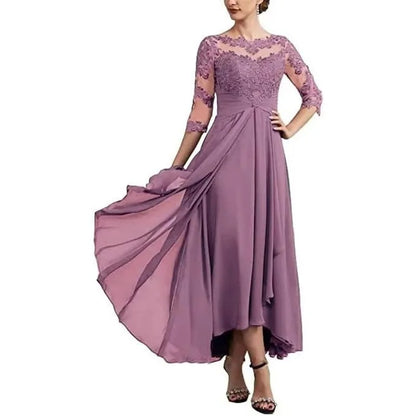 MB | Chiffon Maxikleid mit transparenten Ärmeln in Midi-Länge