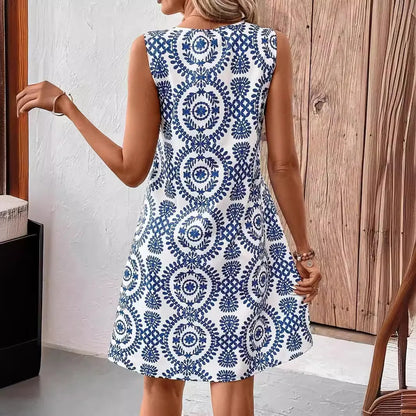 MB | Boho Vintage Ärmelloses Minikleid